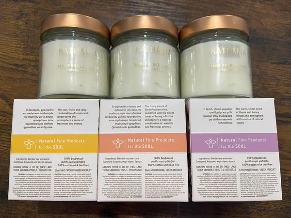 Scented candle with honey in 3 variants