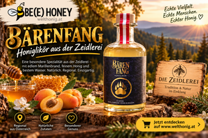 Bärenfang Honiglikör aus der Zeidlerei – Welthonig Herbstmotiv